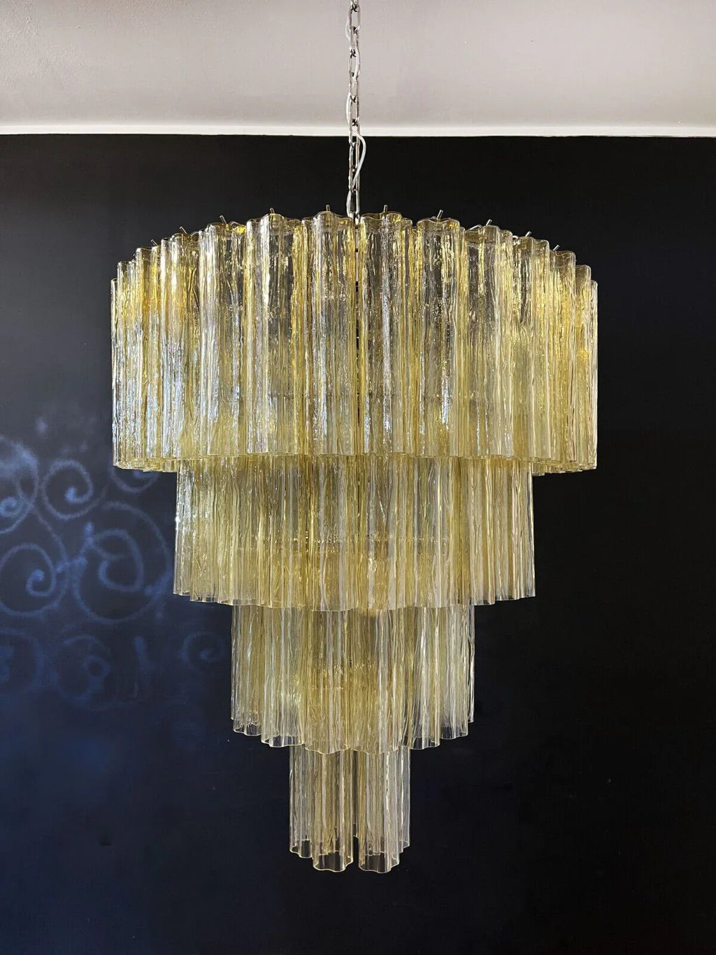 Vintage Murano Amber Glass Chandelier product image