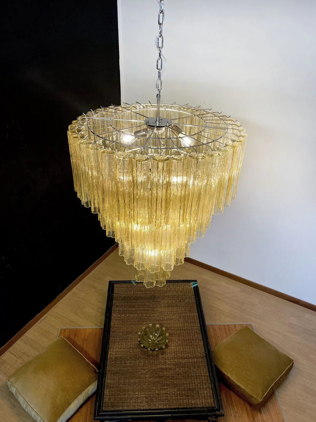 Vintage Murano Amber Glass Chandelier product image