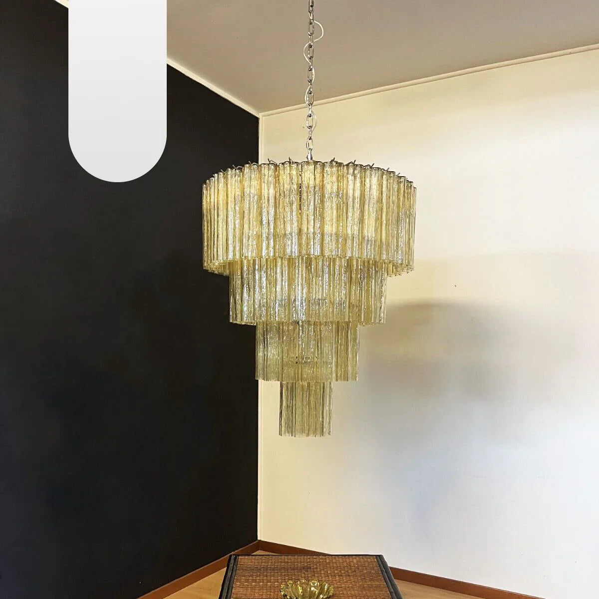 Vintage Murano Amber Glass Chandelier product image