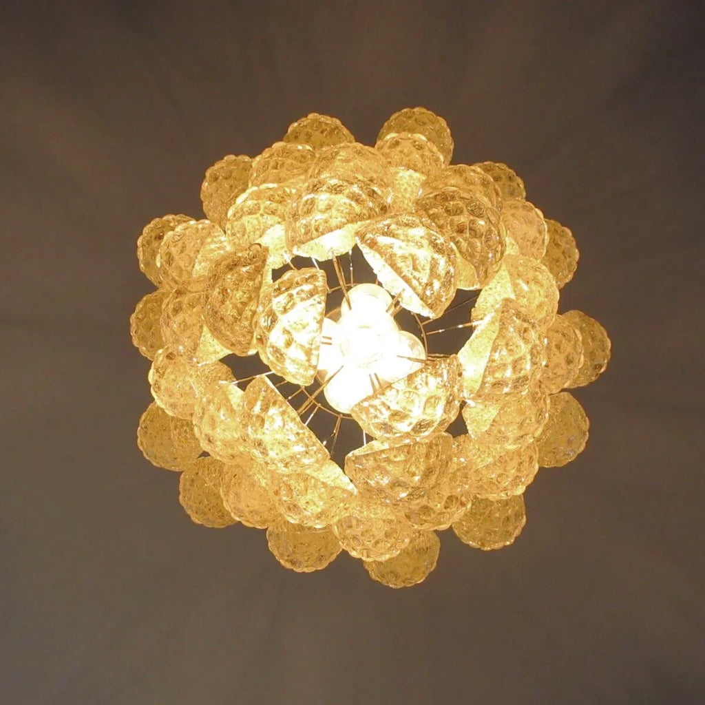 Vintage Murano Amber Glass Petals Chandelier product image