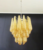 Vintage Murano Amber Glass Petals Chandelier product image