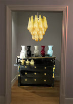 Vintage Murano Amber Glass Petals Chandelier product image