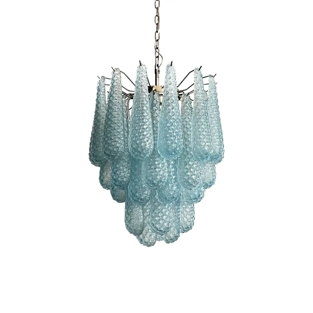 Vintage Murano Blue Glass Petals Chandelier product image