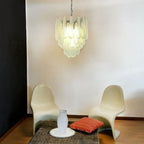 Vintage Murano Blue Glass Petals Chandelier detail view