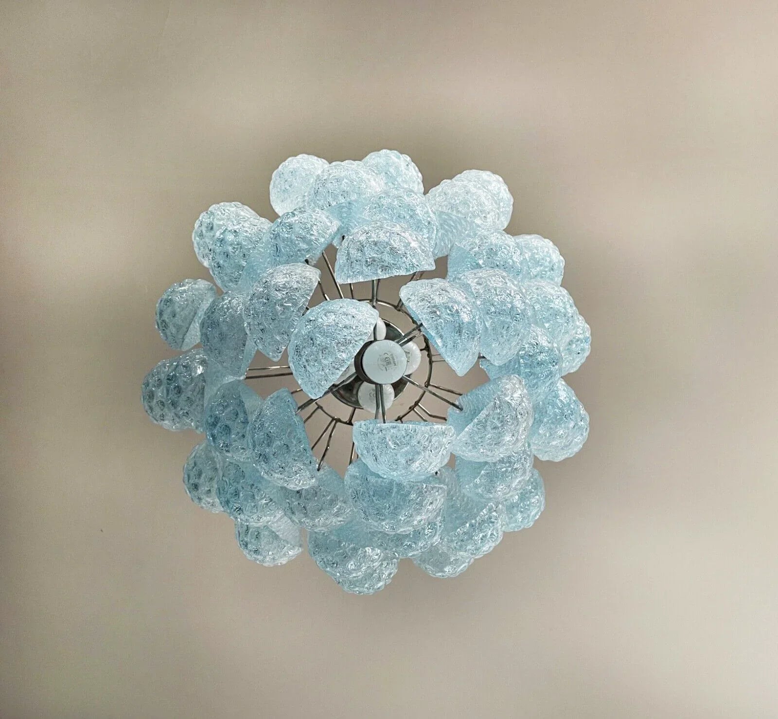 Vintage Murano Blue Glass Petals Chandelier product image