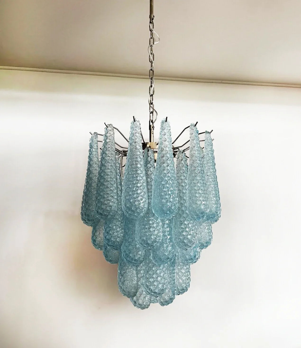 Vintage Murano Blue Glass Petals Chandelier product image