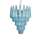 Vintage Murano Blue Petals Drop Glass Chandelier by Bling Lighting Studio