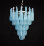 Vintage Murano Blue Petals Drop Glass Chandelier product image