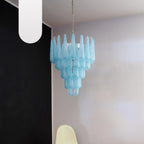 Vintage Murano Blue Petals Drop Glass Chandelier product image