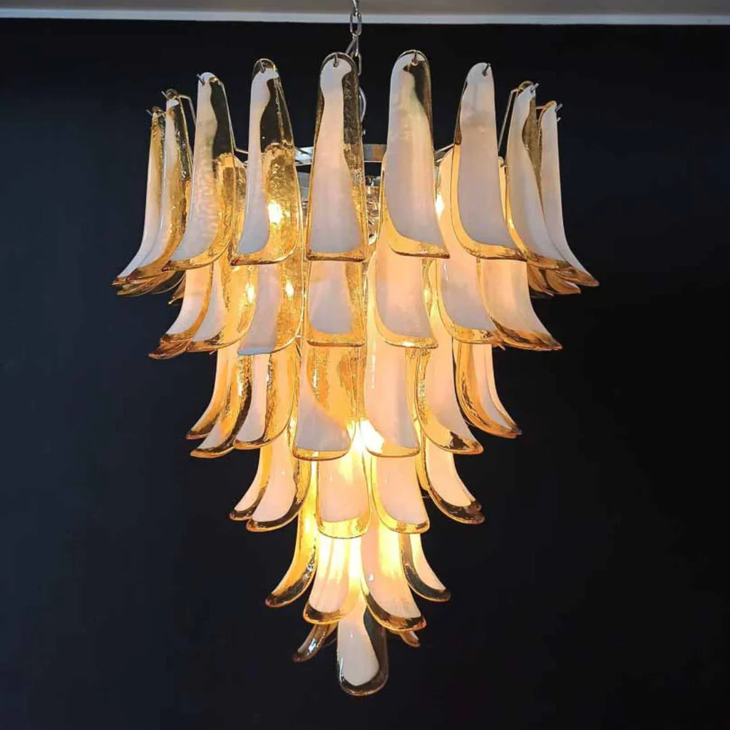 Vintage Murano Caramel Glass Petals Chandelier product image
