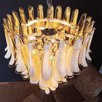 Vintage Murano Caramel Glass Petals Chandelier product image