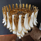 Vintage Murano Caramel Glass Petals Chandelier product image