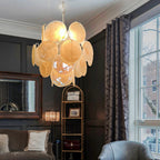 Vintage Murano Gold Glass Disks Chandelier product image