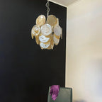 Vintage Murano Gold Glass Disks Chandelier product image
