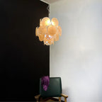 Vintage Murano Gold Glass Disks Chandelier material and finish detail