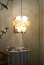 Vintage Murano Gold Glass Disks Chandelier product image