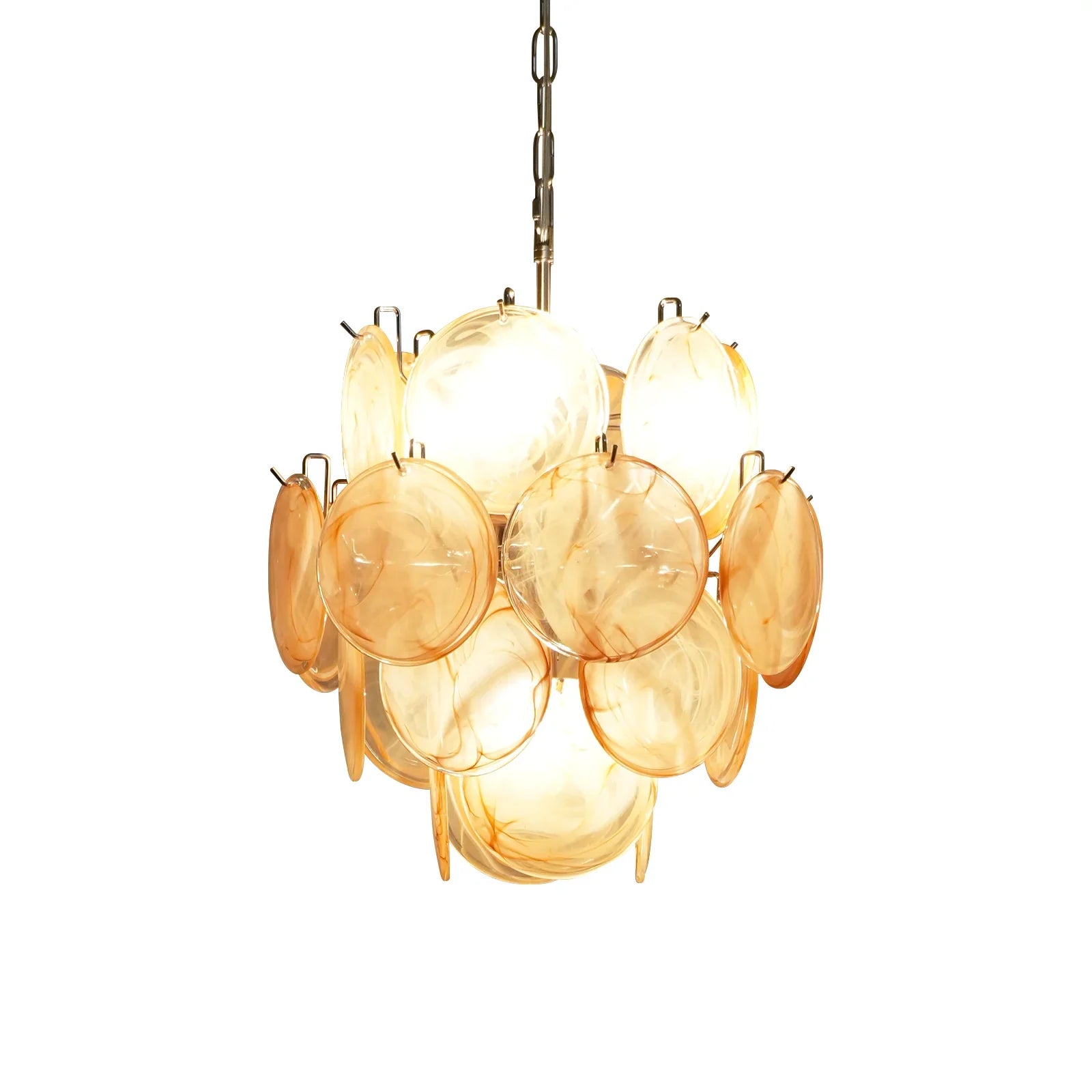 Vintage Murano Gold Glass Disks Chandelier product image