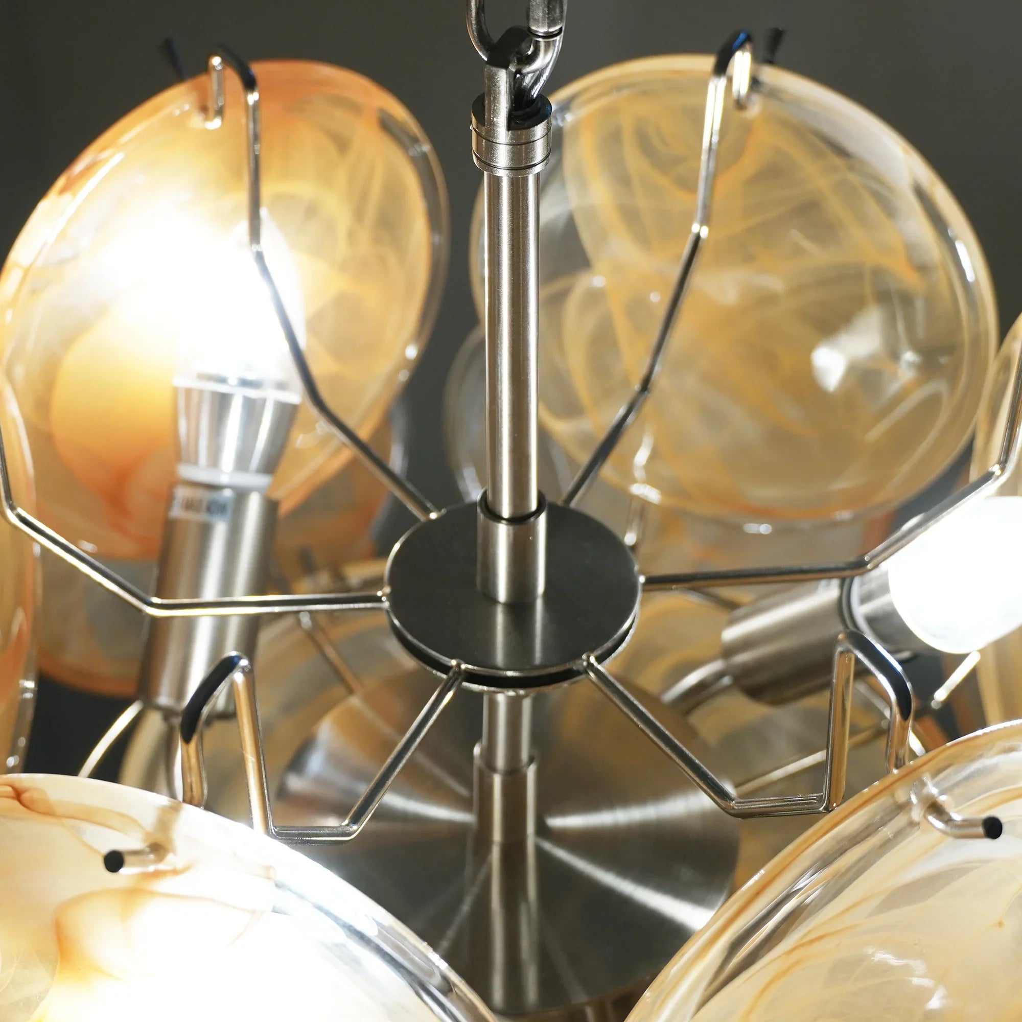 Vintage Murano Gold Glass Disks Chandelier product image
