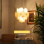 Vintage Murano Gold Glass Disks Chandelier product image