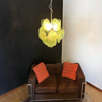Vintage Murano Green Glass Disks Chandelier additional product view