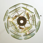 Vintage Murano Green Glass Disks Chandelier product image