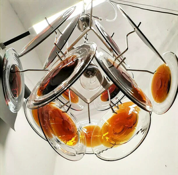 Vintage Murano Orange Brown Chandelier product image