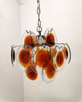 Vintage Murano Orange Brown Chandelier additional product view