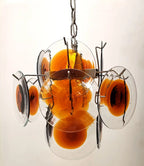Vintage Murano Orange Brown Chandelier product image