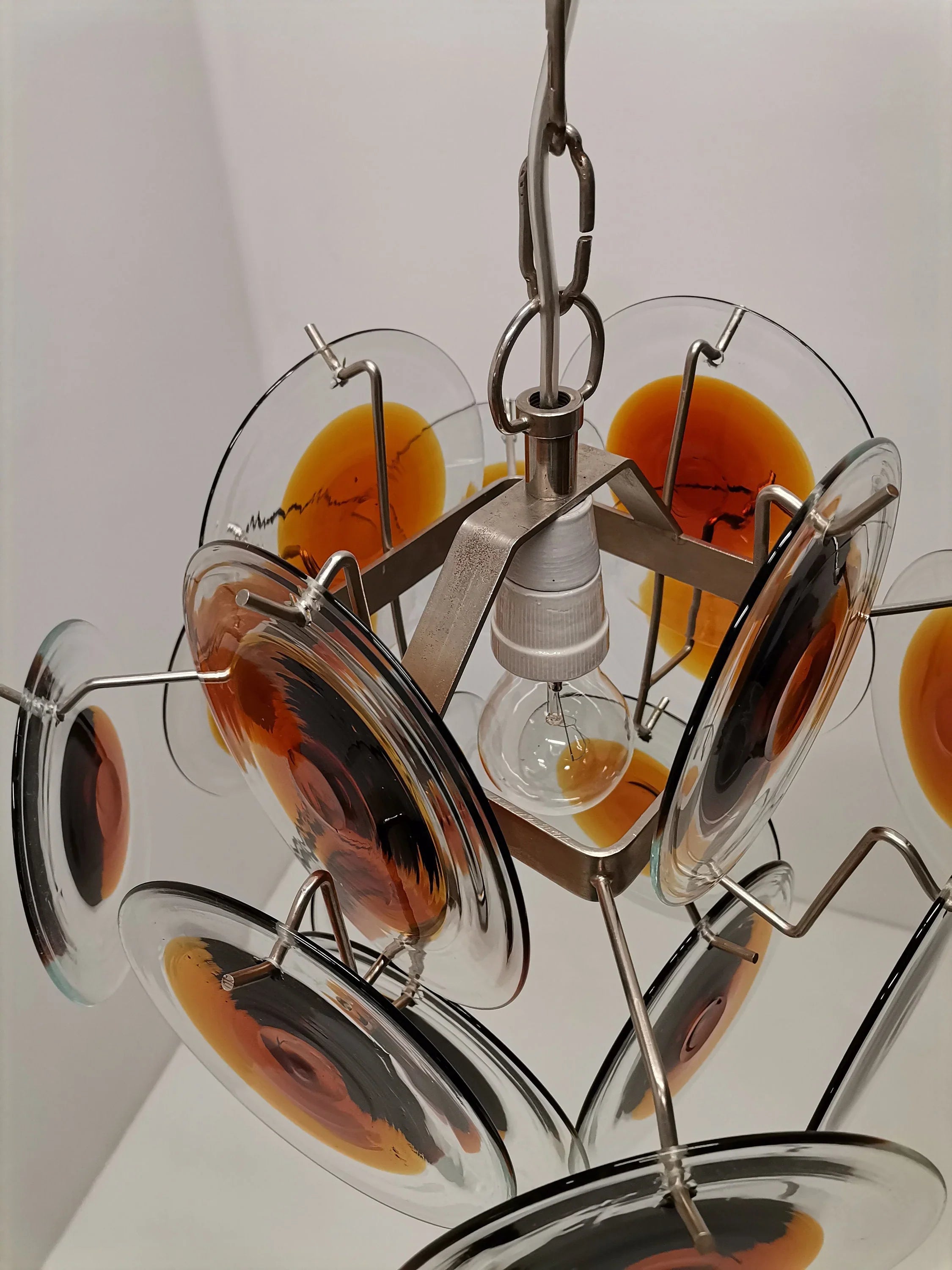 Vintage Murano Orange Brown Chandelier product image