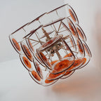 Vintage Murano Orange Brown Transparent Disc Chandelier product image