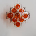 Vintage Murano Orange Brown Transparent Disc Chandelier product image