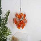 Vintage Murano Orange Transparent Disc Chandelier product image