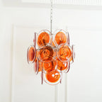 Vintage Murano Orange Transparent Disc Chandelier product image