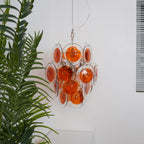 Vintage Murano Orange Transparent Disc Chandelier product image