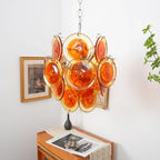 Vintage Murano Orange Transparent Disc Chandelier product image