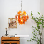 Vintage Murano Orange Transparent Disc Chandelier product image