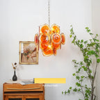 Vintage Murano Orange Transparent Disc Chandelier product image