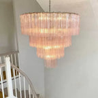 Pink Murano Star Shaped Glass Tube Chandelier product image
