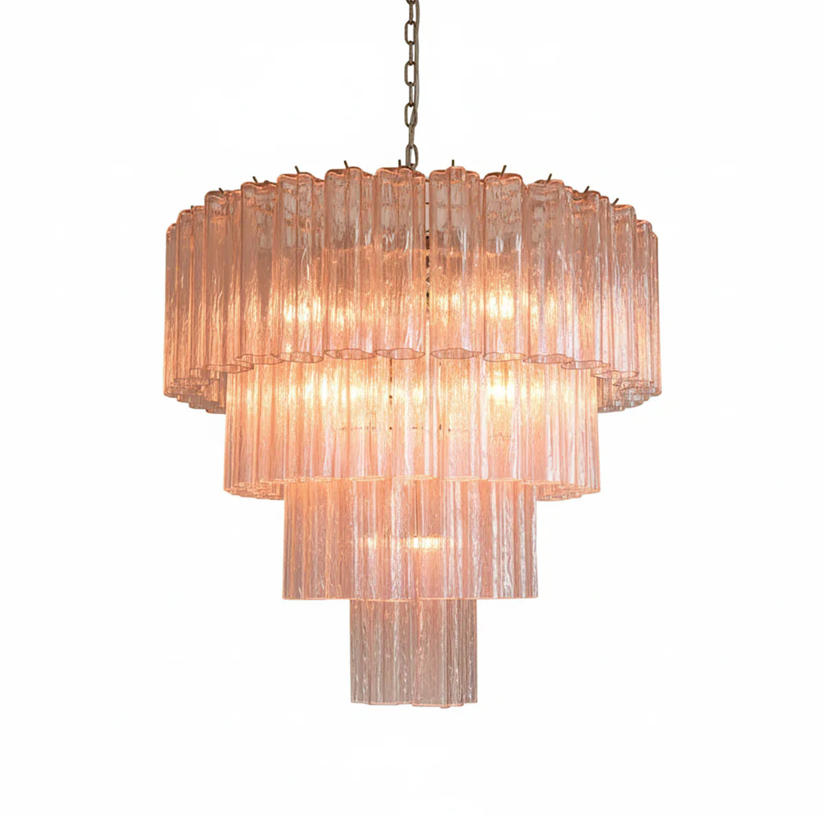 Pink Murano Star Shaped Glass Tube Chandelier product image