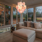 Vintage Murano Pink Glass Disks Chandelier product image