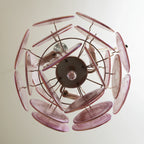 Vintage Murano Pink Glass Disks Chandelier product image