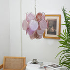 Vintage Murano Pink Glass Disks Chandelier additional product view