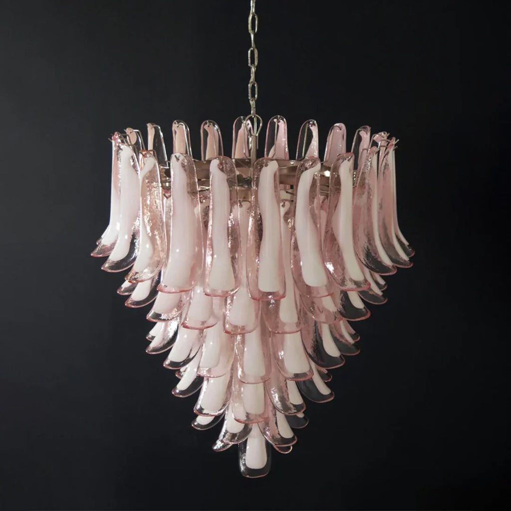 Vintage Murano Pink Glass Petals Chandelier product image
