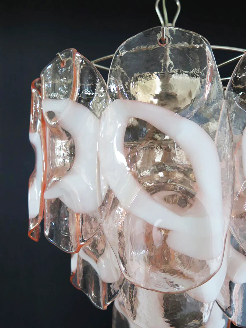 Vintage Murano Pink Glasses Chandelier product image