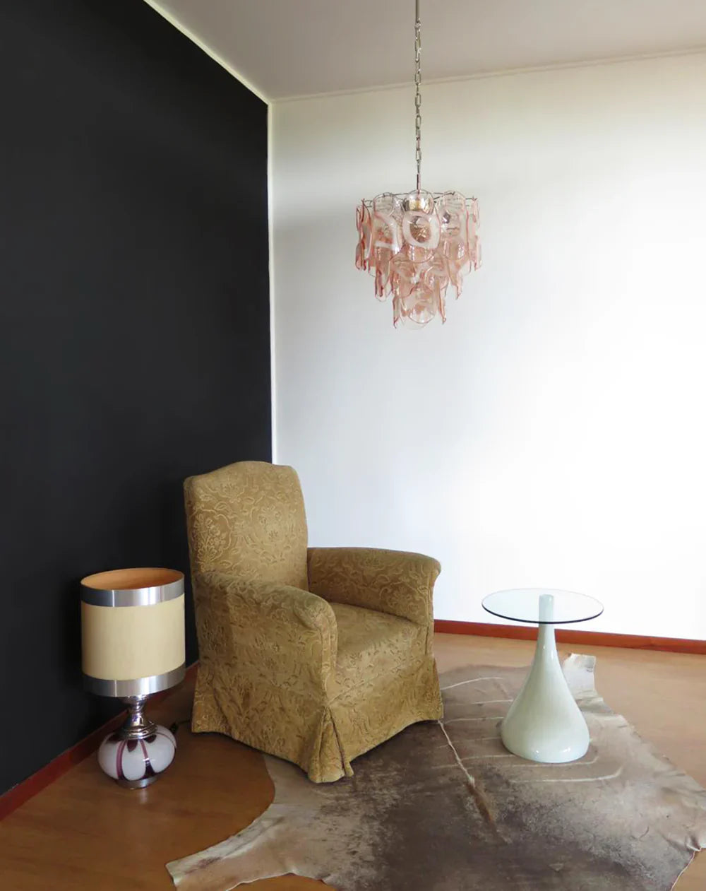 Vintage Murano Pink Glasses Chandelier product image