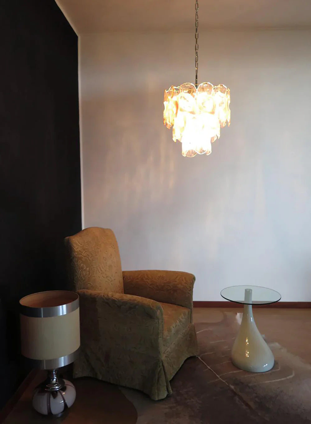 Vintage Murano Pink Glasses Chandelier product image