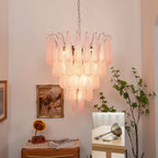 Pink Murano Petal Drop Glass Chandelier product image