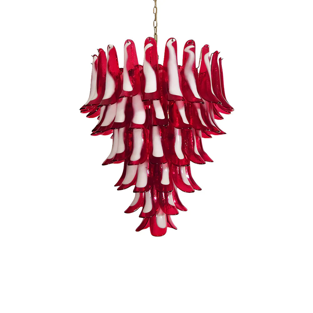 Vintage Murano Red Glass Petals Chandelier by Bling Lighting Studio