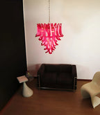 Vintage Murano Red Glass Petals Chandelier product image