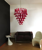 Vintage Murano Red Glass Petals Chandelier product image
